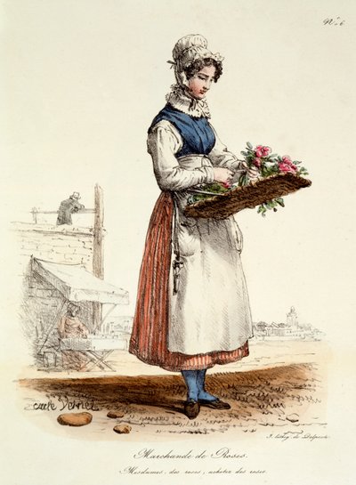 Parisian Rose Seller by Carle Vernet